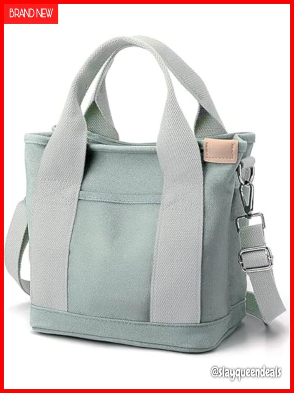 Canvas Tote Bag Zippered Multi-Pocket Crossbody Shoulder Hobo Satchel Purse